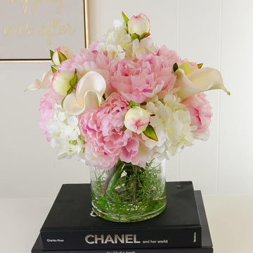 Large Real Touch Calla Lily Hydrangea Peony Arrangement - Flovery